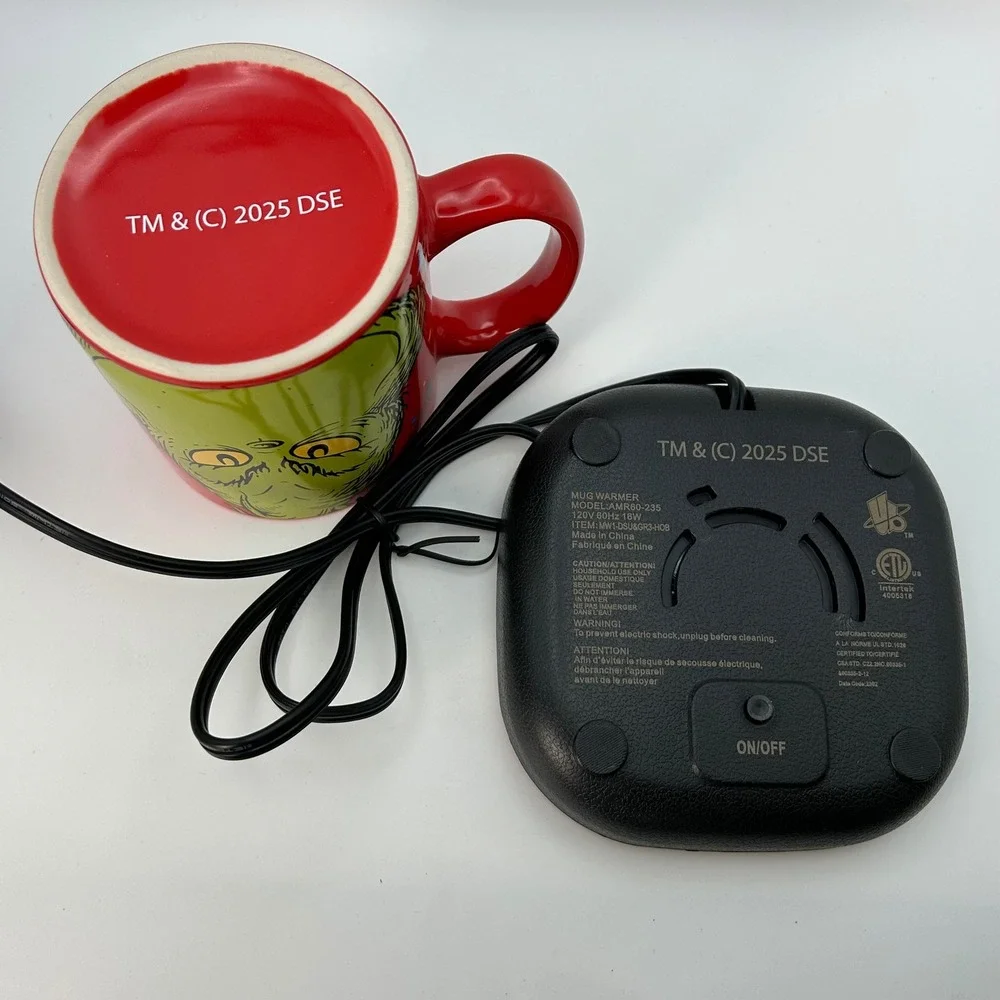 The Grinch Dr Seuss Holiday Mug‎ and Mug Warmer Set NEW Hobby Lobby Exclusive